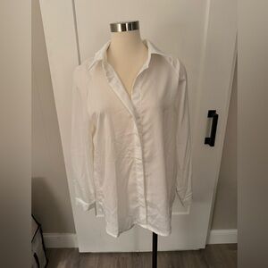 NWOT Silky White Button Up Shirt